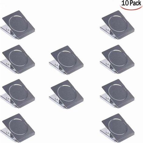 10 Pièces Pince Aimantée, Clips Pince en Aimant Métal Pinces Aimant Frigo Clips Magnétiques Pince Aimant Pinces à Dessin pour Tableau Blanc, Réfrigérateur, Bureau (1/4)