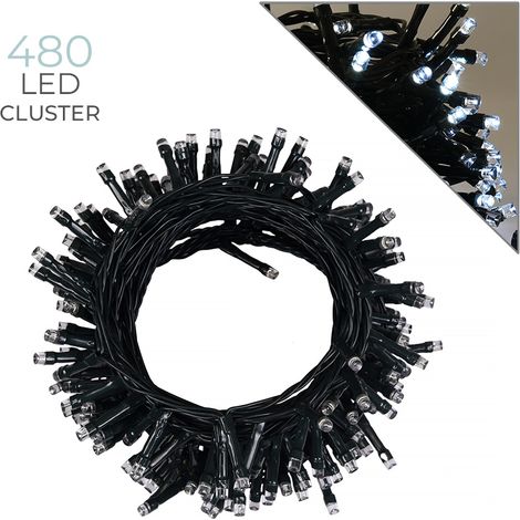 CATENA 480 LED BIANCHI INTERMITTENTI CAVO VERDE DA 14,4MT PER INTERNI/ESTERNI IP44 - ILLUMINAZIONE A BASSA TENSIONE (1/5)