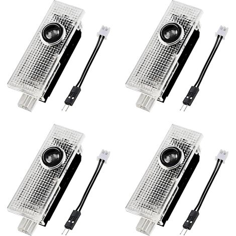 4x Eclairage Porte Logo, Projecteurs de porte LED Logo de Voiture Lumière, Eclairage Porte Voiture LumièRe Bienvenue pour X1/X2/X3/X4/X6/3/4/5/6/7/Z/GT/M2/M3/M4/M5 séries 63312468386 (1/5)