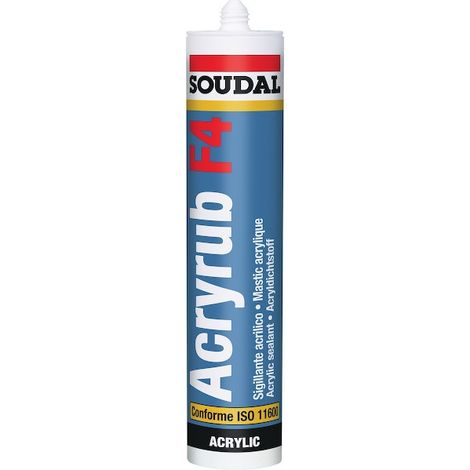 Soudal – Mastic acrylique ACRYRUB F4 chêne 310ml – Étanchéité durable pour joints jusqu'à 15% – Excellente adhérence sur matériaux poreux