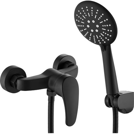 Robinet Douche avec Douchette Support et Flexible - Mitigeur de Douche Monocommande sans Bec (1/5)