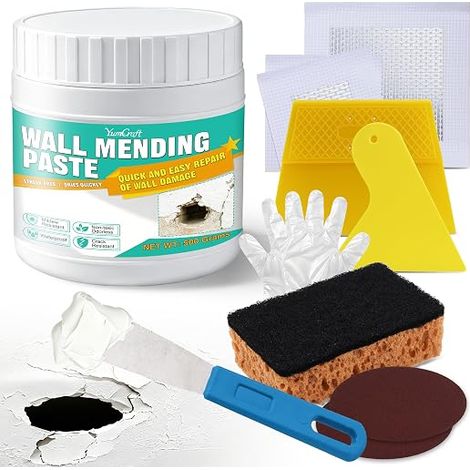 Crème de réparation murale 500g Prêt à l'emploi, Patchs & Outils pour Murs (1/5)