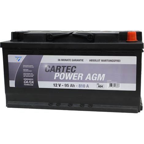 POWER AGM Starterbatterie 95 AH / 810 A