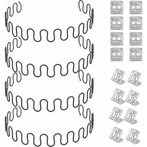 Choyclit – Ressorts de rechange pour canapé – Lot de 4 pièces 50,8 cm – Clips en S inclus – Acier au carbone pour élasticité durable (1/5)