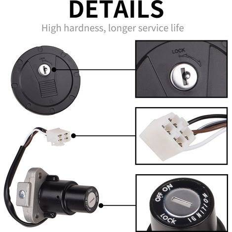 Ignition switch and fuel filler cap lock key set suitable for Kawasaki KLR650, 2008-2018 (1/4)