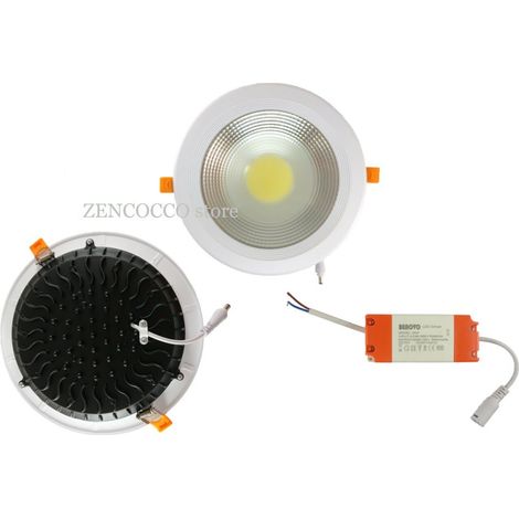 Plafoniera 10W Faretto COB LED da Incasso Tondo 800lm 220V  Bianco Freddo