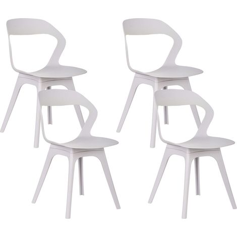 Set of 4 Garden Chairs Taupe Polypropylene Lightweight Weather Resistant Plastic Indoor Outdoor Modern LACHANIA