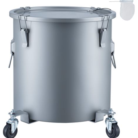Mophorn Recolector de grasa y aceite usado sobre ruedas, 37,8 L, recipiente de aceite de acero al carbono para freidora, recipiente de aceite con tapa, pinzas de bloqueo, bolsa de filtro