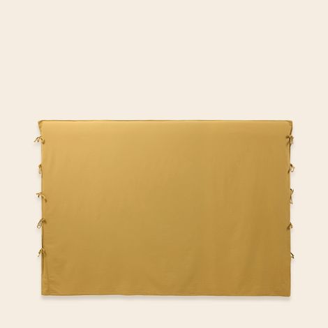 Housse de tête de lit en Satin de coton lavé uni à nouettes SATHEENE