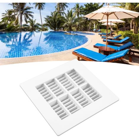 Grille de Drain Carrée Polyvalente pour Piscine et Spa, Évacuation Principale