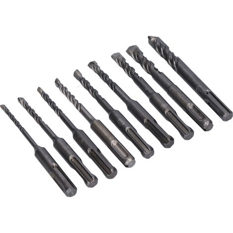 Foret béton carbure 4-12mm, embout SDS pour marteau perforateur, perçage brique, roche, maçonnerie, longueur 160mm, lot de forets. (1/5)