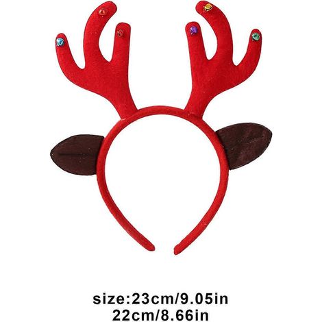 Décoration de Noël Bandes de cheveux chapeau de Noël Ornements de cheveux en bois de cerf Serre-têtes de Noël Décorations de Noël Décorations de fête de vacances (1/5)