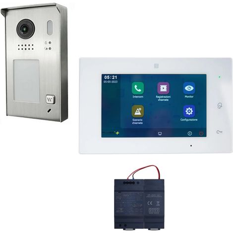 KIT VIDEO MONOFAMILIARE BUS TDH AUDIO FULL DUPLEX WIFI MONITOR TUYA IPERTRONIC (1/2)