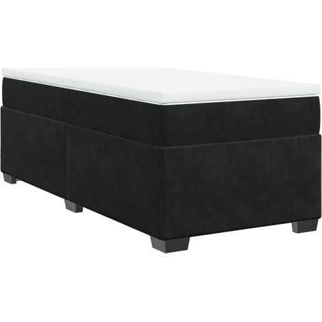 Maison Exclusive - Giroletto a Molle con Materasso Nero 90x200 cm in Velluto