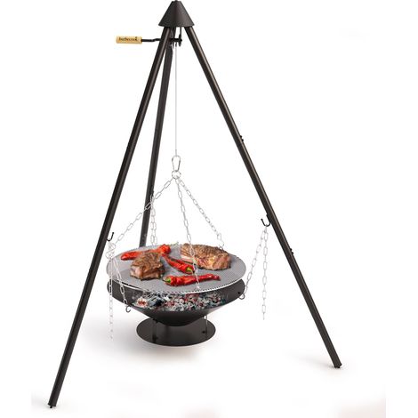 barbecook Barbecue a treppiede, Barbecue Portatile con Borsa di Trasporto Inclusa, 60x60x166cm (1/5)