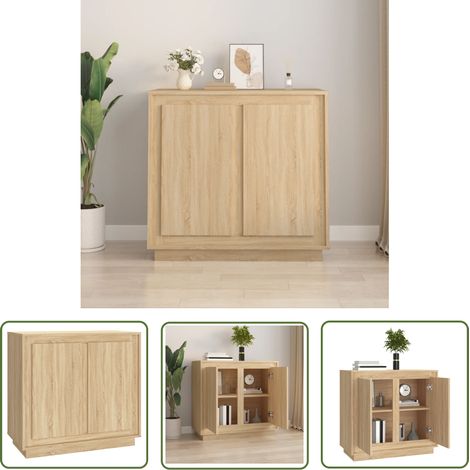Maison Exclusive Sideboard Sonoma-Eiche 80x34x75 cm Holzwerkstoff (1/5)