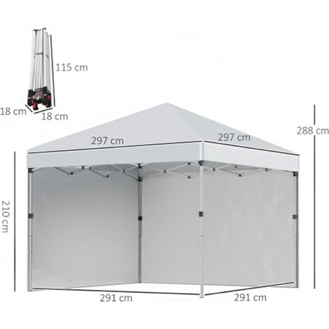 Tente pliante 3x3 m avec parois latérales – Barnum pliable imperméable, hauteur 2,88 m, structure robuste pour jardin, terrasse et événements – Abri de réception facile à déployer (1/5)