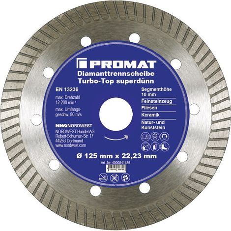 Disco da taglio diamantato Turbo-Top D.300mm foratura 25,4mm super sottile 10mm PROMAT