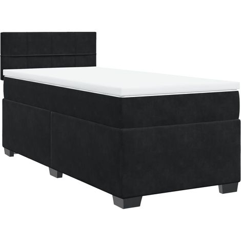 Maison Exclusive - Cama box spring con colchón terciopelo negro 1 (1/5)