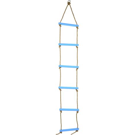 Corde d'escalade pour enfants, jouet d'exercice extérieur en plastique, 6 sections, bleu (1/5)