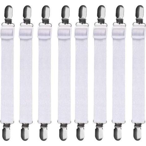8Pcs (60cm à 200cm) Tendeur Drap Housse Lit Drap Réglable,Tendeurs de Maintien,Convient à Tous Lits et Matelas,Noir (1/5)