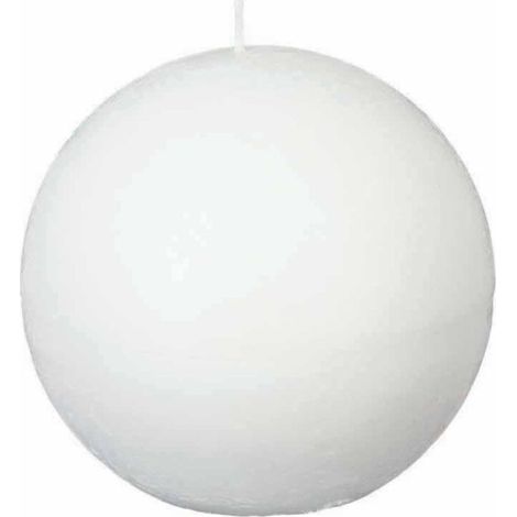 Bougie Boule "Rustic" 10cm Blanc