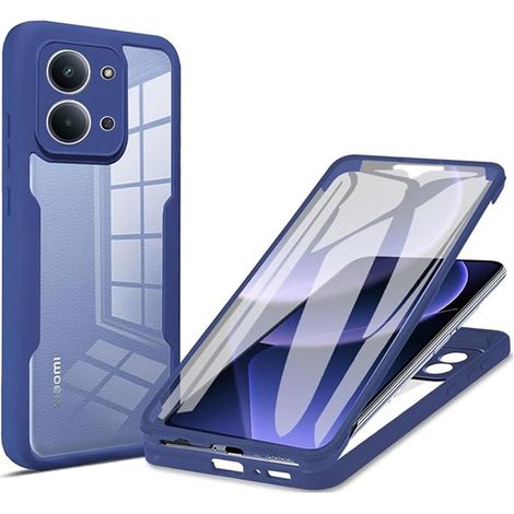 Coque pour Xiaomi Redmi 15C 5G/15C 4G/Poco C85 avec Protection D'écran, Étui Avant et Arrière 360 Degres Antichoc Housse, Antirayures Robuste Bumper Transparente Case, Bleu (1/5)