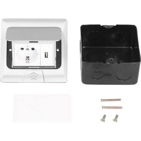 Prise électrique au sol encastrée, boîtier de prise escamotable, norme UE, accessoires d'alimentation USB 250 V 16 A (1/5)
