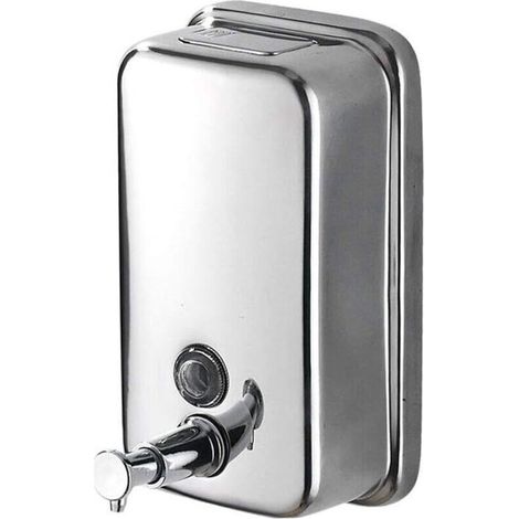 Distributeur de savon mural pour les mains, distributeur de savon commercial, distributeur de savon en acier inoxydable pour salle de bain, cuisine, marché, hôtel, restaurant (500 ml) (1/5)