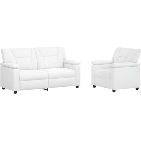 Juego de Sofá 2 pcs Blanco Cuero sintético vidaXL