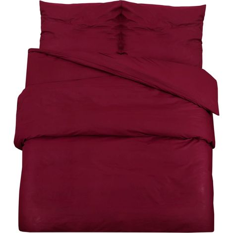 Maison Exclusive - Bettwäsche-Set Bordeauxrot 140x200 cm Leichte