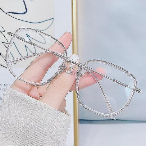 Lunettes anti-lumière bleue, monture tendance et élégante, idéales pour la lecture, les jeux et l'ordinateur - Angle de vision de 50 degrés - Monture argentée transparente (1/5)