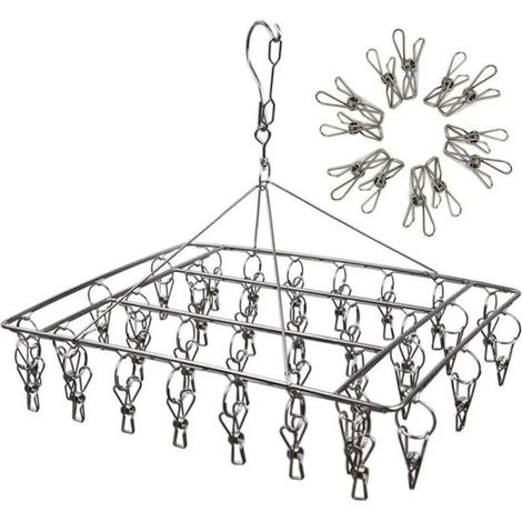 Sockentrockner – Edelstahl – Drehbarer Haken – Windfest – Für Balkon/Sofa – 1 Stück (1/5)