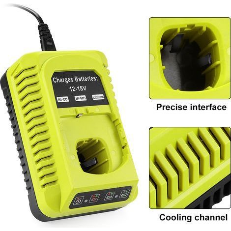Pour chargeur Ryobi P117 P118 P118, pour batterie Ryobi one 9,6 V 18 V Li ion NiMH P100 P102 P103 P104 P105 P107 P108 P109 chargeur 18 volts (1/5)