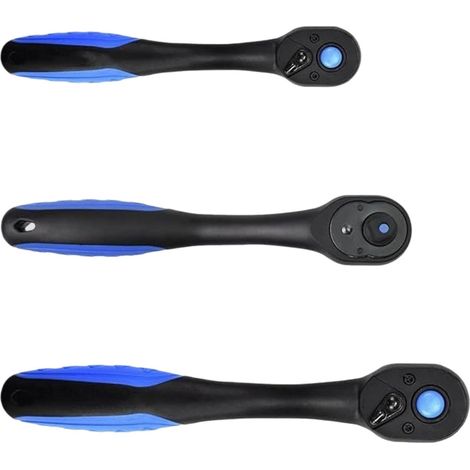 Lot de 3 clés à cliquet à 72 dents, design compact, acier, poignée ergonomique pour un meilleur effet de levier et une meilleure durabilité (1/4)