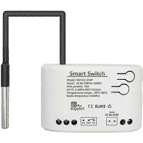 Interrupteur de température intelligent WiFi, relais à contact sec passif, thermostat de surveillance, capteur de température A (1/5)