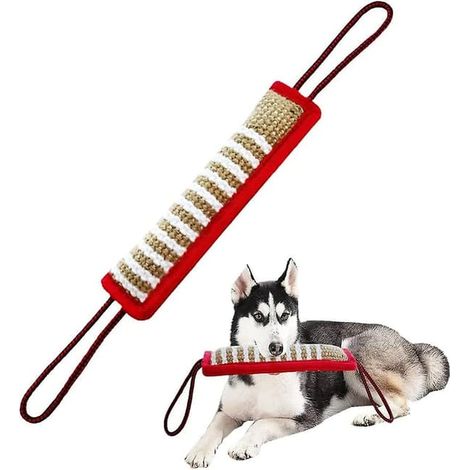 Jouet à tirer pour chiens, jouet à tirer robuste en jute durable, jouet interactif pour chiens moyens à grands, jouet à mâcher en jute, idéal pour le tir à la corde (1/5)