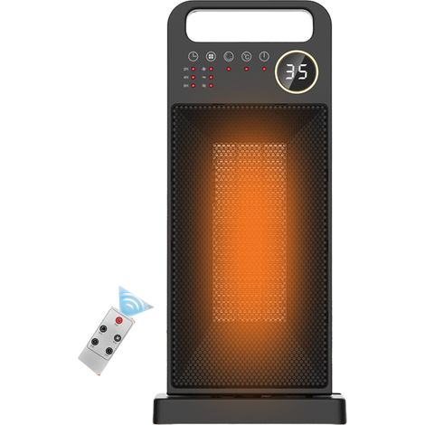 Calefactor auxiliar AIPERQ 1400/2000W, calefactor eléctrico cerámico, PTC, temporizador de 2 a 12 horas, oscilación de 60°, termostato ajustable, 3 modos. (1/4)