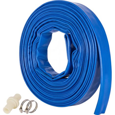 TradeRight Hose Pipe 1 Inch Reinforced PVC 20m for Home Pool Drainage Pump Blue (1/5)