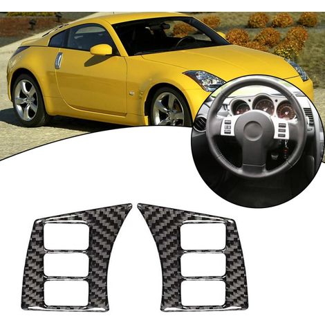 2 Pack Carbon Fiber Interior Panel Trim Cover for Nissan 350Z 2003-2009, Black Epoxy Coated Dashboard Console Decoration Accessories (1/5)