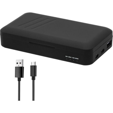 Trade-Shop LED Dual Ladegerät USB-C USB-A mit Powerbank-Funktion für Sony Alpha NEX-C3 NEX-F3 NEX-5K NEX-7B NEX-7C NEX-7K NEX-F3D NEX-F3K SLT-A33 (1/4)