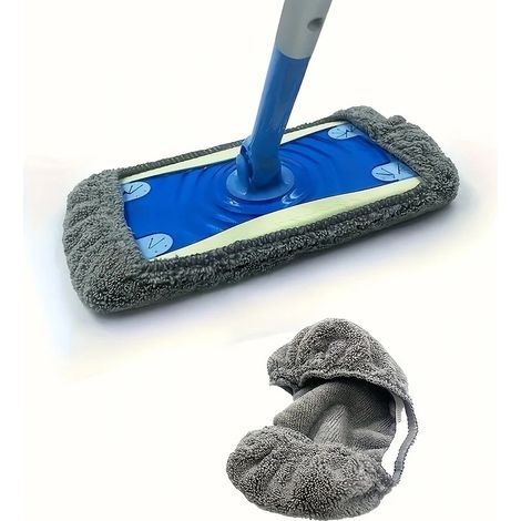 Lot de 6 tampons de nettoyage réutilisables en microfibre, lavables et faciles à dépoussiérer, pour un nettoyage humide ou sec. Parfait pour la maison. (1/5)