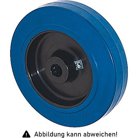 Rollcart Vollgummi-Rolle Ø100x32mm in blau 125kg Tragkraft