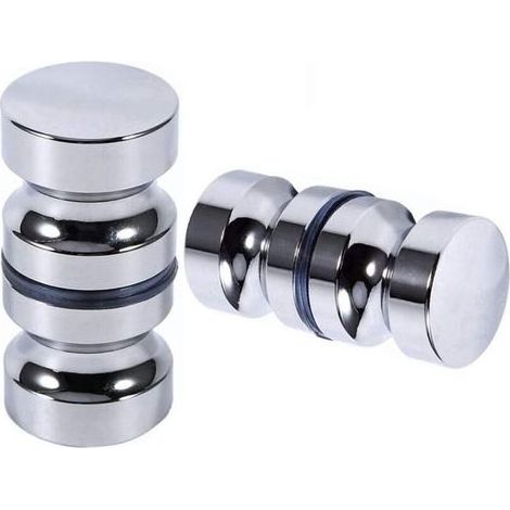Boutons De Porte De Douche Coulissante En Inox 2 Paires Avec Vis Incluses Pour Cabine De Salle De Bain Verre Épais Cuisine Ou Hôtel (1/5)