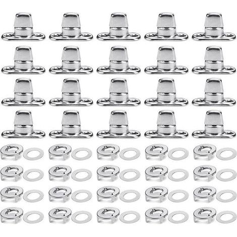 Pack of 20 marine Twist Lock fasteners with eyelets and pins, for automatic buttons for easy-to-install canvas fastening devices (1/5)