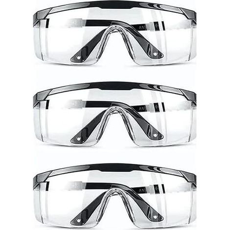 BUNTHAUS (3 pièces )lunettes de protection antibuée, anti-UV, anti-rayures, adaptées au lieu de travail, construction, bricolage, laboratoire, soudage, chimie (1/5)