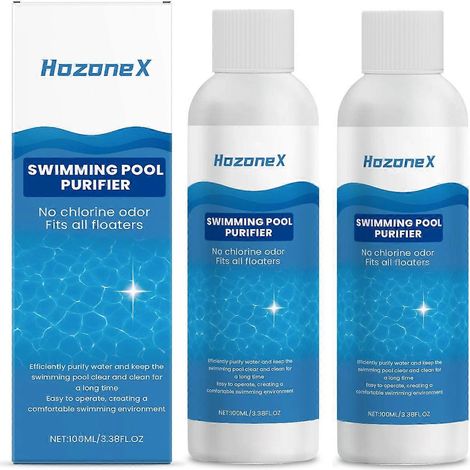 2 piècesLot de 1 à 3 flacons de 100 ml de purificateur d'eau pour piscine à action rapide, inodore, clair et sûr. (1/5)