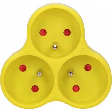 Sdoppiatore per presa elettrica Orno giallo, 1 pz. (1/5)