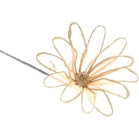 12 Margherite large per decorazione albero di natale - colore oro/arancio - addobbi natalizi