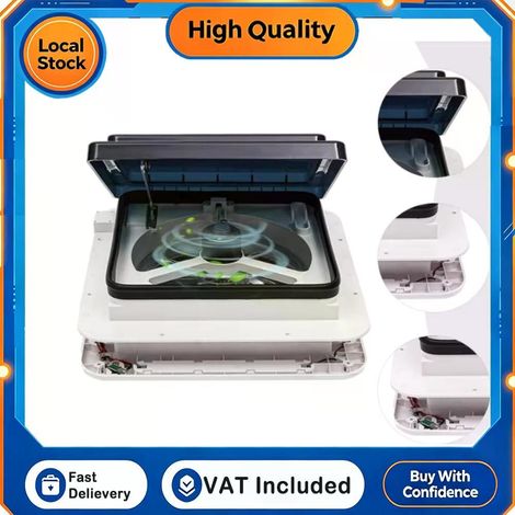 Ventilateur de toit 12 V 11 pouces pour camping-car, 4 LED, 6 vitesses, admission et échappement, silencieux, installation facile (1/5)